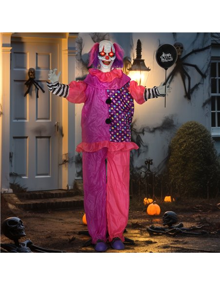 Outsunny 5′7″ Scary Animated Clown Decoration - Pink/Purple - pic 202020 | FastDaddyshop