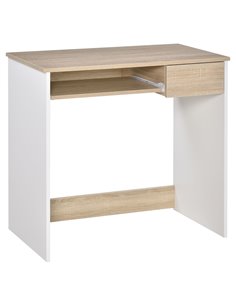 HOMCOM Computer PC Table, Writing Desk with Keyboard Tray, Drawer, Oak