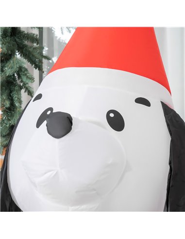 HOMCOM 6ft Inflatable Christmas Puppy Dog Wearing Santa Hat Lighted Outdoor Decoration Blow Up Decor for Holiday Indoor