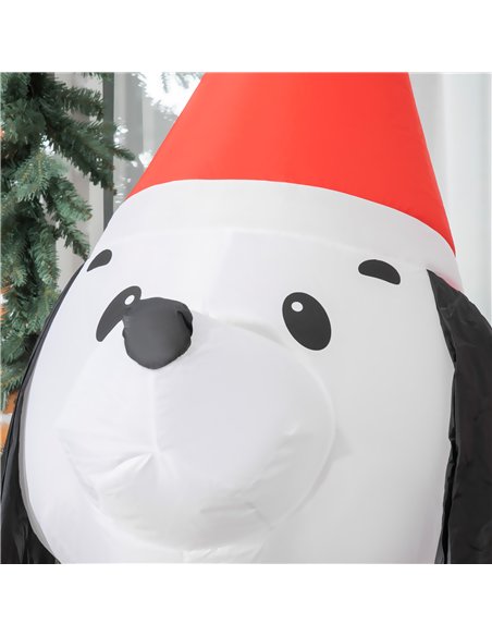 HOMCOM 6ft Inflatable Christmas Puppy Dog Wearing Santa Hat Lighted Outdoor Decoration Blow Up Decor for Holiday Indoor - pic 202066 | FastDaddyshop