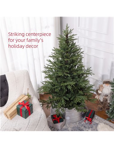 HOMCOM 5ft Bushy and Bare Artificial Christmas Tree - Green