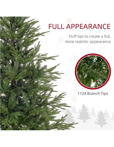 HOMCOM 5ft Bushy and Bare Artificial Christmas Tree - Green