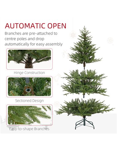 HOMCOM 5ft Bushy and Bare Artificial Christmas Tree - Green