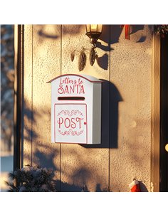 HOMCOM A5 Christmas Letter Postbox - White/Red 2