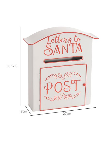 HOMCOM A5 Christmas Letter Postbox - White/Red - pic 202096 | FastDaddyshop