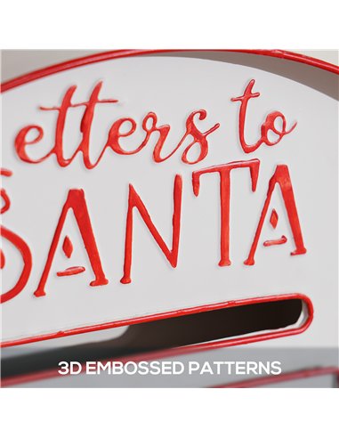 HOMCOM A5 Christmas Letter Postbox - White/Red