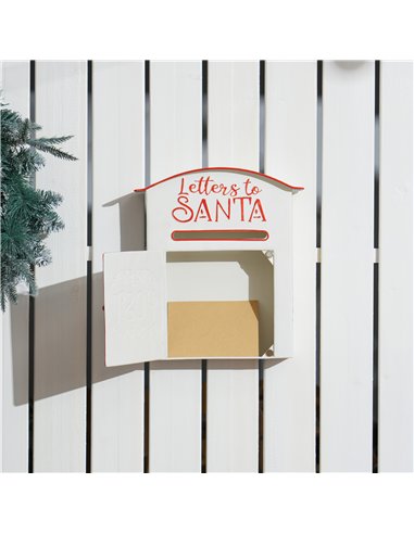 HOMCOM A5 Christmas Letter Postbox - White/Red
