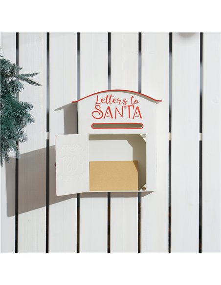 HOMCOM A5 Christmas Letter Postbox - White/Red - pic 202099 | FastDaddyshop