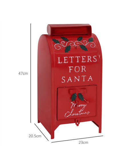 HOMCOM A5 Christmas Letter Postbox - Red/White - pic 202105 | FastDaddyshop