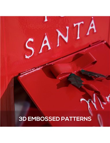 HOMCOM A5 Christmas Letter Postbox - Red/White