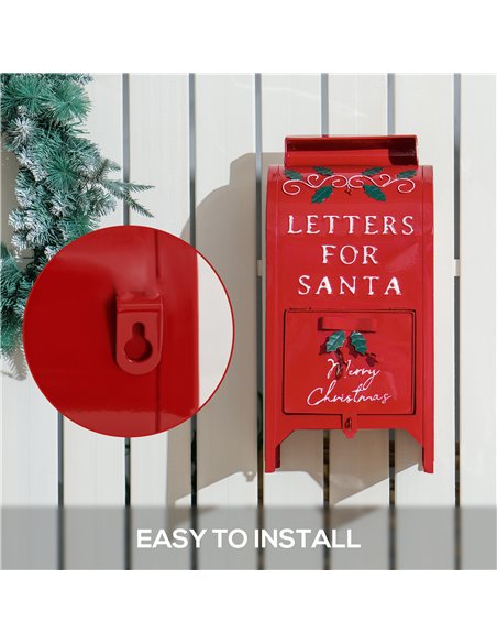 HOMCOM A5 Christmas Letter Postbox - Red/White - pic 202107 | FastDaddyshop