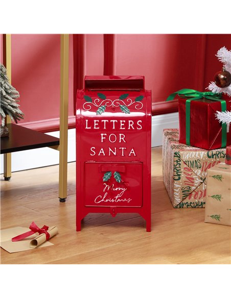 HOMCOM A5 Christmas Letter Postbox - Red/White - pic 202109 | FastDaddyshop