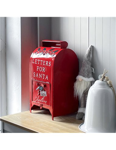 HOMCOM A5 Christmas Letter Postbox - Red/White