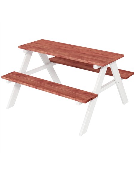 Outsunny Kids Picnic Table, Wooden Table and Bench Set, Kids Garden Furniture for Patio Aged 3-8 Years Old, Brown - pic 202112 | FastDaddyshop