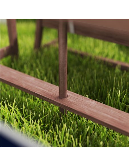 AIYAPLAY Outdoor Wooden Kids Picnic Table & Bench Set with Cushions and Umbrella, for Patio, Garden, Navy Blue - pic 202128 | FastDaddyshop