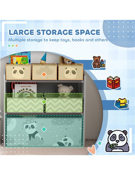 ZONEKIZ Kids Table and Chairs, Kids Storage Unit and Kids Easel Set, Cute Animal Design Kids Activity Furniture Set for Ages 3-8 - pic 202133 | FastDaddyshop