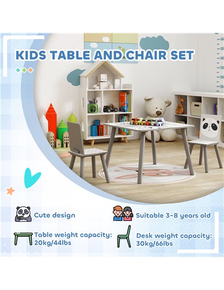 ZONEKIZ Kids Table and Chairs, Kids Storage Unit and Kids Easel Set, Cute Animal Design Kids Activity Furniture Set for Ages 3-8 - pic 202138 | FastDaddyshop
