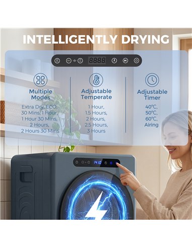 HOMCOM 5 kg Compact 40-60℃  Tumble Dryer Blue