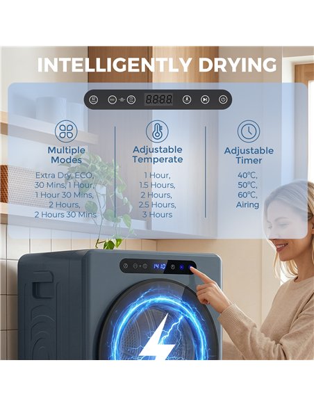 HOMCOM 5 kg Compact 40-60℃  Tumble Dryer Blue - pic 202187 | FastDaddyshop