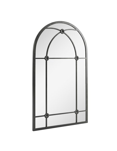 Outsunny Arched Mirror, Shatterproof Acrylic Windowpane Wall Mounted Mirror with Robust Metal Frame, 100 x 60 cm, Black - pic 202211 | FastDaddyshop