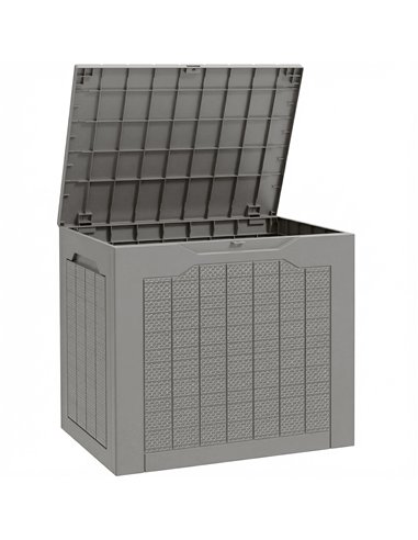 Outsunny 93L Plastic Garden Storage Box, Outdoor Storage Box with Handles, Waterproof Outdoor Storage Container, Khaki
