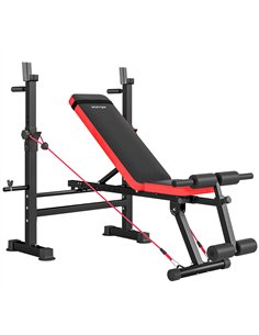 SPORTNOW Adjustable Weight Bench with Squat Rack and Dip Stand