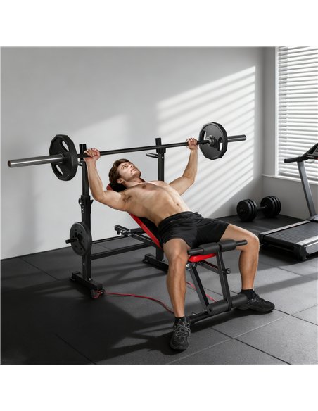 SPORTNOW Adjustable Weight Bench with Squat Rack and Dip Stand - pic 202347 | FastDaddyshop