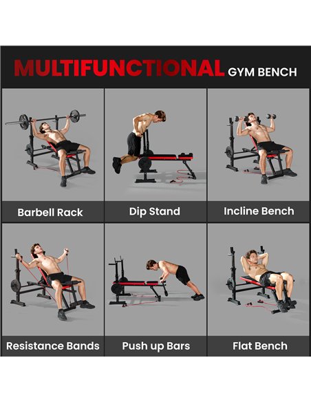 SPORTNOW Adjustable Weight Bench with Squat Rack and Dip Stand - pic 202349 | FastDaddyshop