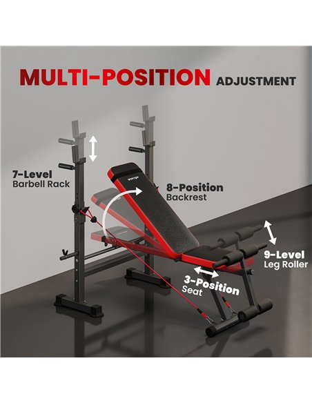 SPORTNOW Adjustable Weight Bench with Squat Rack and Dip Stand - pic 202350 | FastDaddyshop