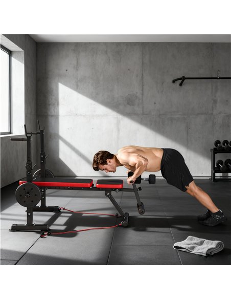 SPORTNOW Adjustable Weight Bench with Squat Rack and Dip Stand - pic 202352 | FastDaddyshop