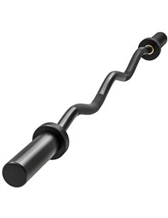 SPORTNOW 4ft Olympic EZ Curl Bar, Barbell Bar for 2" Weight Plates with Non-Slip Hand Grip 120cm