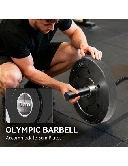 SPORTNOW 4ft Olympic EZ Curl Bar, Barbell Bar for 2" Weight Plates with Non-Slip Hand Grip 120cm - pic 202376 | FastDaddyshop