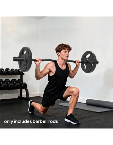 SPORTNOW 4ft Olympic EZ Curl Bar, Barbell Bar for 2" Weight Plates with Non-Slip Hand Grip 120cm