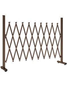 Outsunny Expanding Trellis Fence, Freestanding Movable Fence, Foldable Garden Screen Panel, 250 x 103.5 cm, Dark Brown