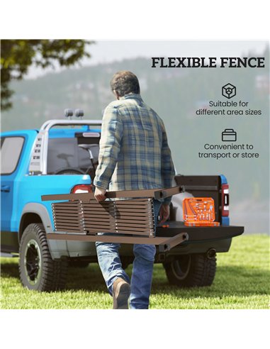 Outsunny Expanding Trellis Fence, Freestanding Movable Fence, Foldable Garden Screen Panel, 250 x 103.5 cm, Dark Brown