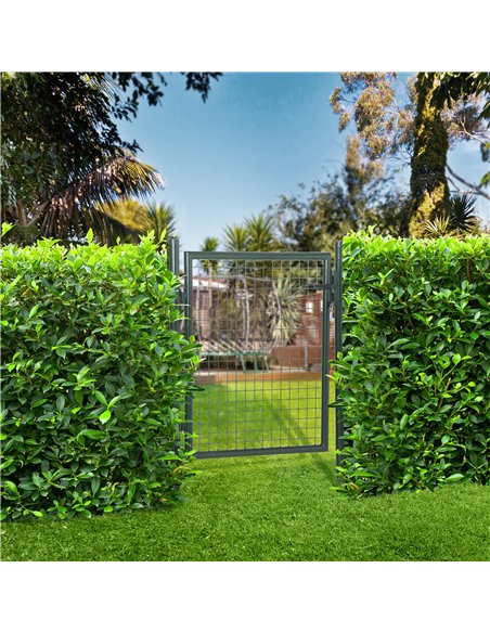 HOMCOM Green Steel Garden Gate with Lock and 3 Keys 97 x 150cm, Green - pic 202392 | FastDaddyshop