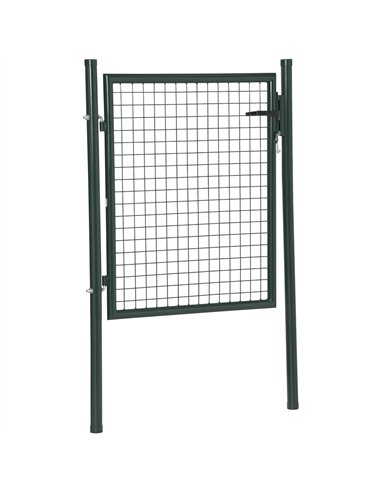 HOMCOM Green Steel Garden Gate with Lock and 3 Keys 97 x 150cm, Green