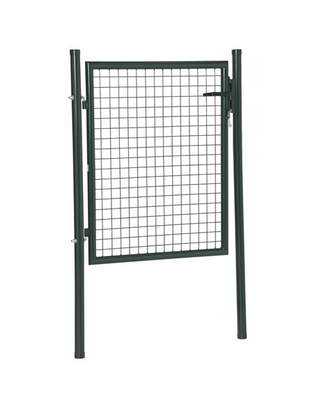 HOMCOM Green Steel Garden Gate with Lock and 3 Keys 97 x 150cm, Green - pic 202399 | FastDaddyshop