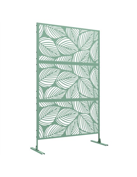 Outsunny Metal Decorative Privacy Screen Outdoor Divider, Green Leaf - pic 202400 | FastDaddyshop