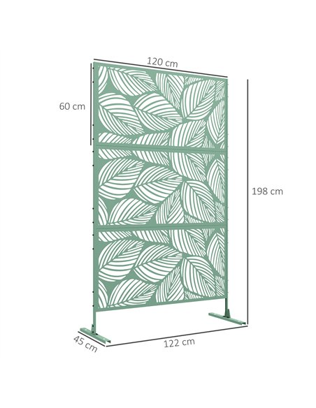 Outsunny Metal Decorative Privacy Screen Outdoor Divider, Green Leaf - pic 202402 | FastDaddyshop