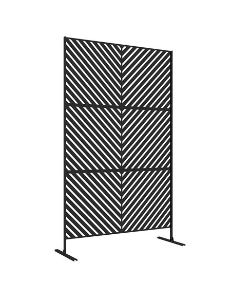 Outsunny 6.5FT Decorative Outdoor Divider, Metal Privacy Screen with Stand, Triangle Style, Black - pic 202409 | FastDaddyshop