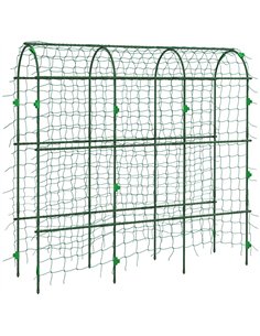 Outsunny 183 cm Tall Metal Garden Trellis, Arch Trellis for Climbing Plants Outdoor with Climbing Net