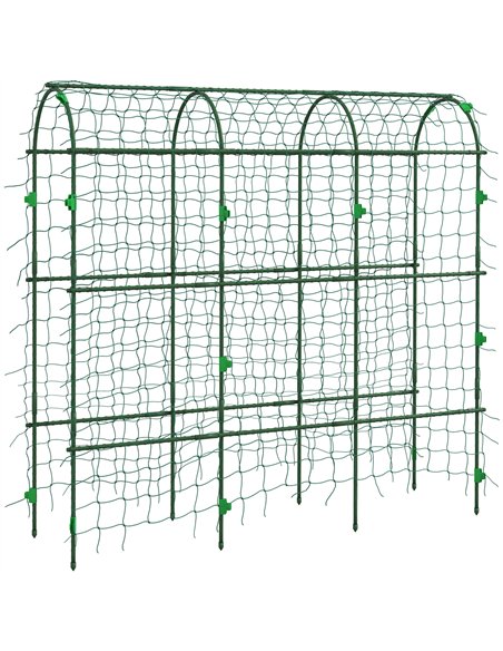 Outsunny 183 cm Tall Metal Garden Trellis, Arch Trellis for Climbing Plants Outdoor with Climbing Net - pic 202418 | FastDaddyshop