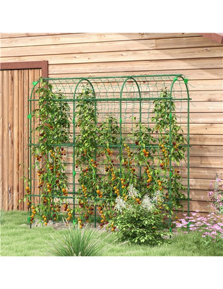 Outsunny 183 cm Tall Metal Garden Trellis, Arch Trellis for Climbing Plants Outdoor with Climbing Net - pic 202419 | FastDaddyshop