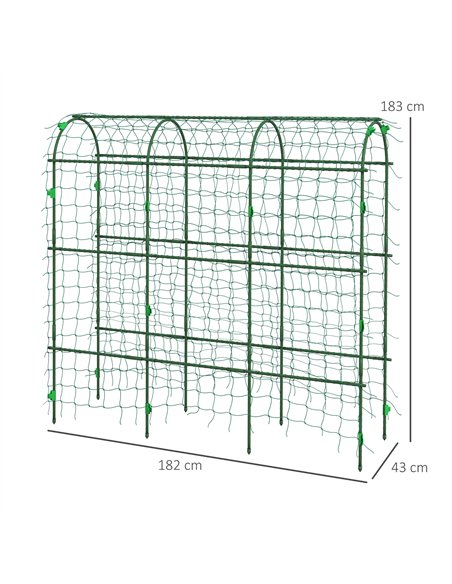 Outsunny 183 cm Tall Metal Garden Trellis, Arch Trellis for Climbing Plants Outdoor with Climbing Net - pic 202420 | FastDaddyshop
