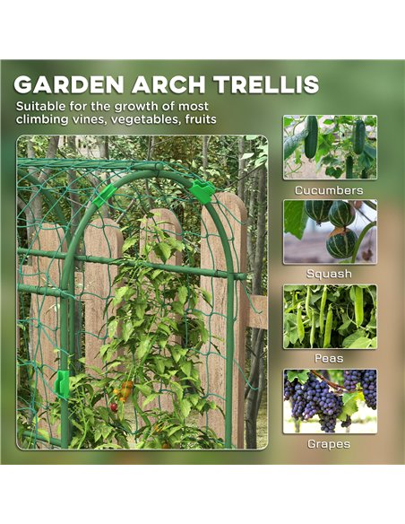 Outsunny 183 cm Tall Metal Garden Trellis, Arch Trellis for Climbing Plants Outdoor with Climbing Net - pic 202421 | FastDaddyshop