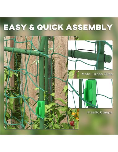 Outsunny 183 cm Tall Metal Garden Trellis, Arch Trellis for Climbing Plants Outdoor with Climbing Net