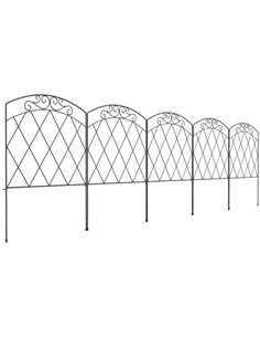 Outsunny 3m Decorative Metal Garden Fence - Diamond and Swirl Pattern