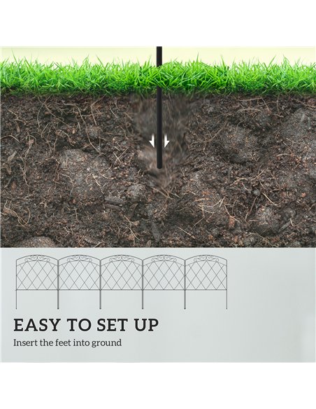 Outsunny 3m Decorative Metal Garden Fence - Diamond and Swirl Pattern - pic 202430 | FastDaddyshop