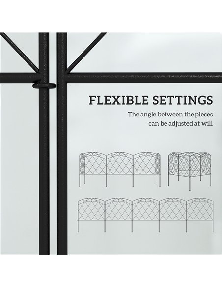 Outsunny 3m Decorative Metal Garden Fence - Diamond and Swirl Pattern - pic 202431 | FastDaddyshop